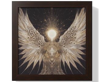 Angel Seraphim Framed Poster Wall Art Decor, Biblically Accurate Angel Bedroom Catholic Wall Art, Sick Friend Gift, Christian Home Decor