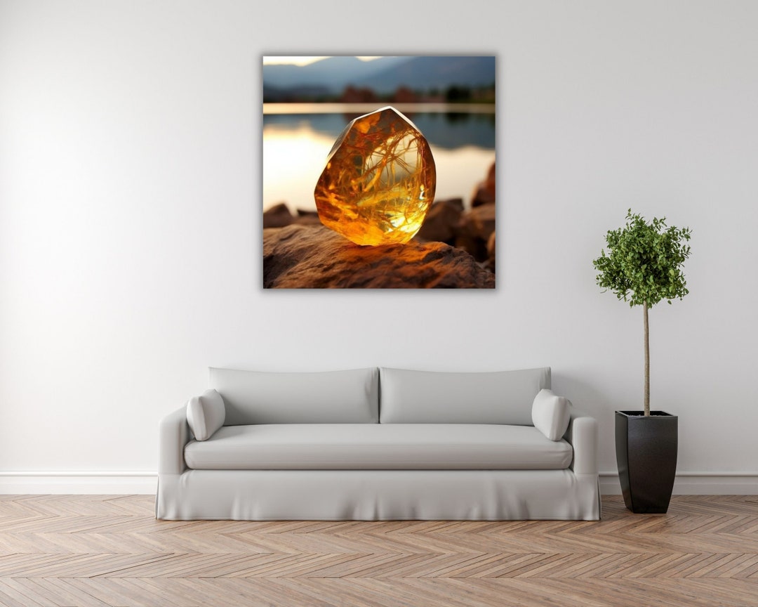 Amber Stone Wall Art Crystal Wall Art Precious Stones Art Etsy