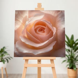 White Rose Canvas Wall Art, Floral Home Decor, White Rose Painting , Living Room Decor, Romantic Canvas Art, Feminist Wall Art, Home Decor