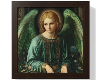 Aartsengel Raphael Healing Decor ingelijste verticale poster, christelijke geschenken, beschermingsdecor Print kunst aan de muur, religieus kunstwerk, woondecoratie