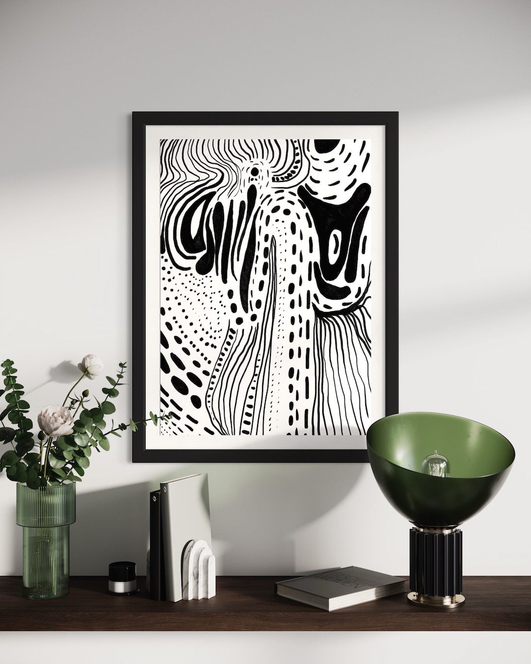 Black White Art Print Poster Modern Wall Decor Minimalistic Art Home ...