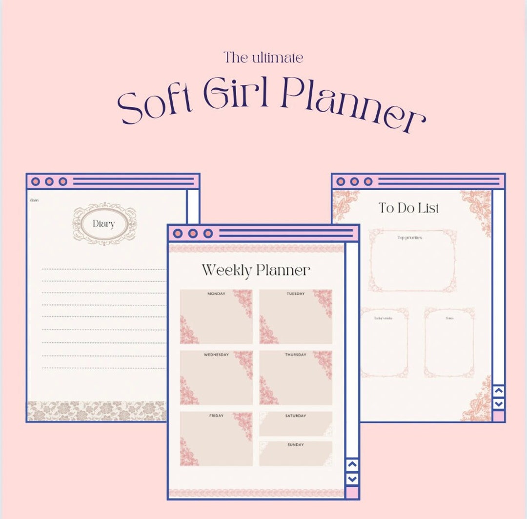 Soft Girl Coquette Digital Printable Planner - Etsy