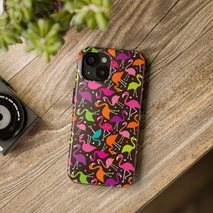 Niedliche Flamingo Handyhülle | Langlebig | Leichtgewicht | iPhone 16 Pro Max Plus 15 14 13 Mini SE 12 11 X SE XR Xs 8 7 | Samsung S24 S23 S22 S21