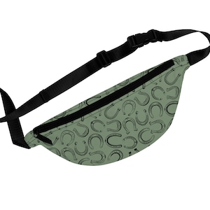 Sage Horseshoes Fanny Pack | Belt Bag | Waist Pack | Saddle Bag | Sporty Purse | Trail Riding Bag | Sling | Hip Pack | Horse Show Braid Bag