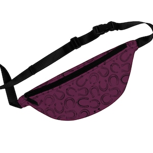 Plum Horseshoes Fanny Pack | Belt Bag | Waist Pack | Saddle Bag | Sporty Purse | Trail Riding Bag | Sling | Hip Pack | Horse Show Braid Bag