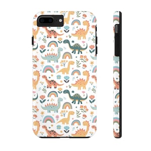 Regenbogen Dinosaurier Handyhülle | Langlebig | Leichtgewicht | iPhone 16 Pro Max Plus 15 14 13 Mini SE 12 11 X SE XR Xs 8 7 | Samsung S24 S23 S22 S21