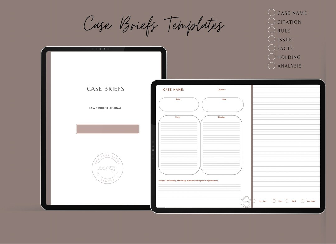 Case Brief Template : Law Student Journal - Etsy