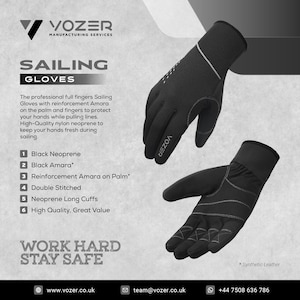 Vozer Marine Premium Sailing Gloves with Neoprene Padding