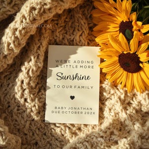 Sunflower Boho Pregnancy Announcement without Sonogram for Social Media and Text Sharing (Digital Template)