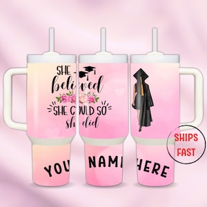 Graduation Tumbler 40oz Personalize Grad Gift For Graduation Day Tumbler Custom Cup Personalized For Graduation 40oz Tumbler Pink
