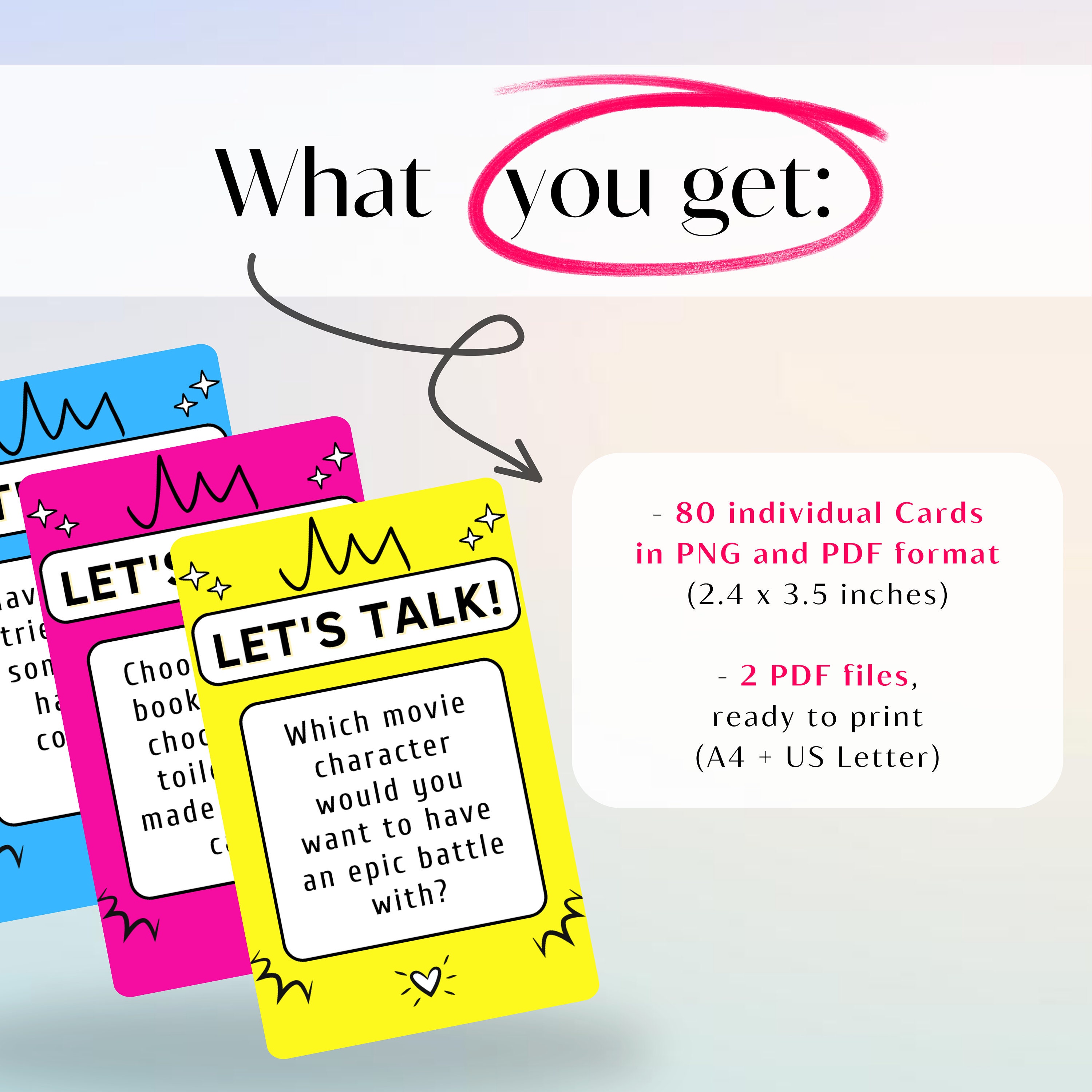 Funny Question Cards: Icebreaker Party Game (PNG, PDF) - Etsy