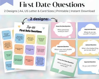 FIRST DATE QUESTIONS | Date Night Ideas, Couple Questions, Couple Conversation Starters, Love Questions for Couple Reflection, Fun Questions