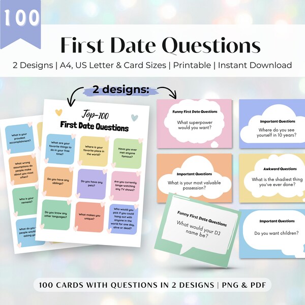 FIRST DATE QUESTIONS | Date Night Ideas, Couple Questions, Couple Conversation Starters, Love Questions for Couple Reflection, Fun Questions