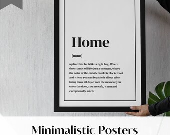 Pôsteres de definição: impressões de arte de parede minimalistas (download digital)