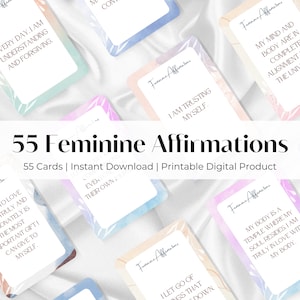 Cartes d'affirmation de la confiance des femmes : autonomisation, féminin, amour de soi, affirmations positives, téléchargement numérique, cartes imprimables, manifestation