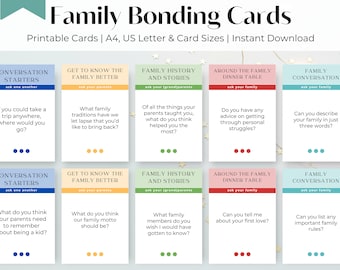 Family Bonding Conversation Starter Cards (Digital Download)