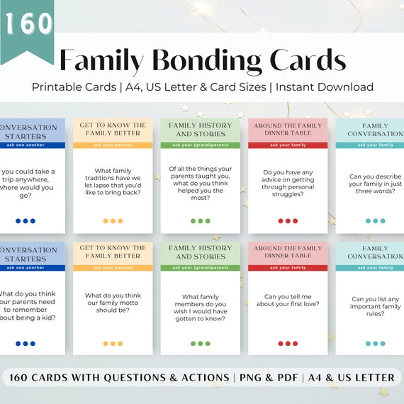 Family Bonding Conversation Starter Cards (Digital Download)