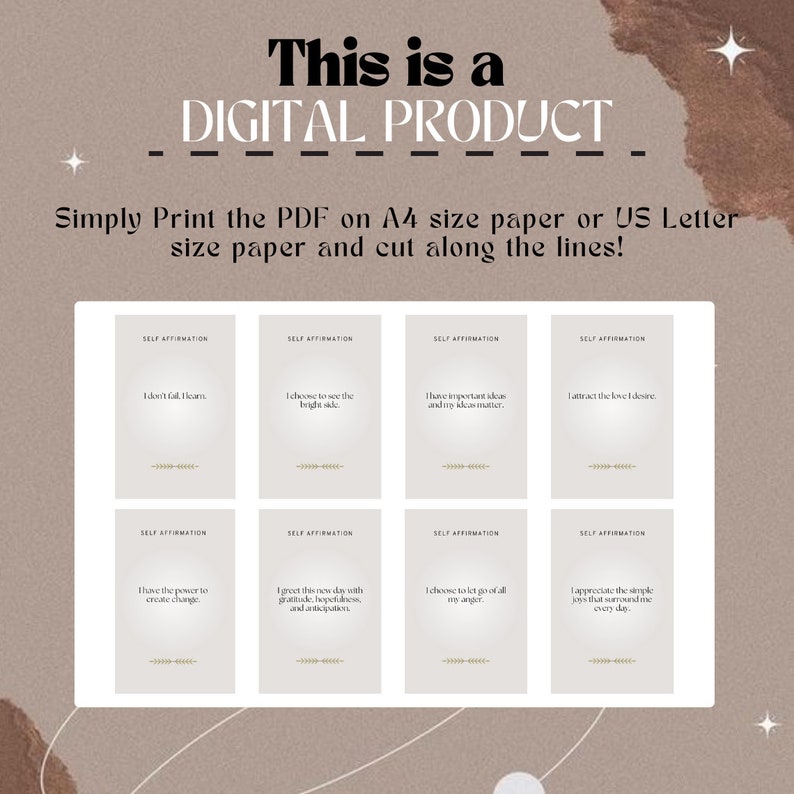 100 Daily SELF-AFFIRMATION CARDS Digital Download Affirmation Cards ...