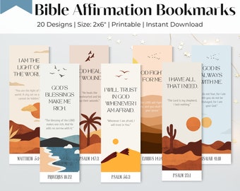 Bible Verse Bookmarks with Affirmations: Christian Scripture (Digital Download)