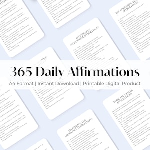365 tägliche Affirmationen Liste | Positive Affirmationen | Selbstliebe, Selbstfürsorge Affirmationen | Digitale druckbare Affirmationen | Erscheinungsform