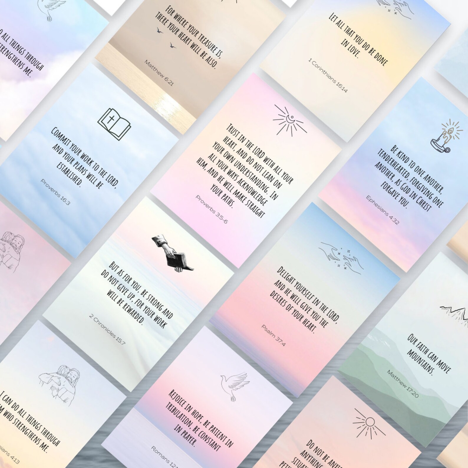 20 Biblical CHRISTIAN Affirmations Digital Download Affirmation Cards ...