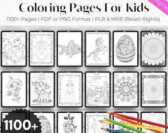 漫画ぬり絵ページバンドル：500種類以上の子供と大人向けのデザイン