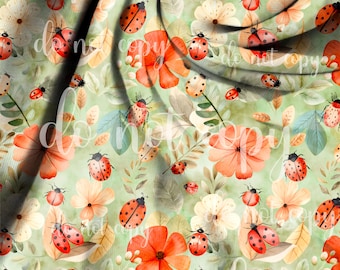 Ladybug seamless file (green)
