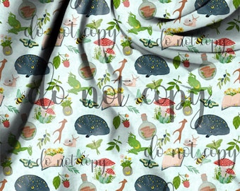 Cottagecore Pattern File: Frog, Snail, Mushroom (PNG Digital Download)
