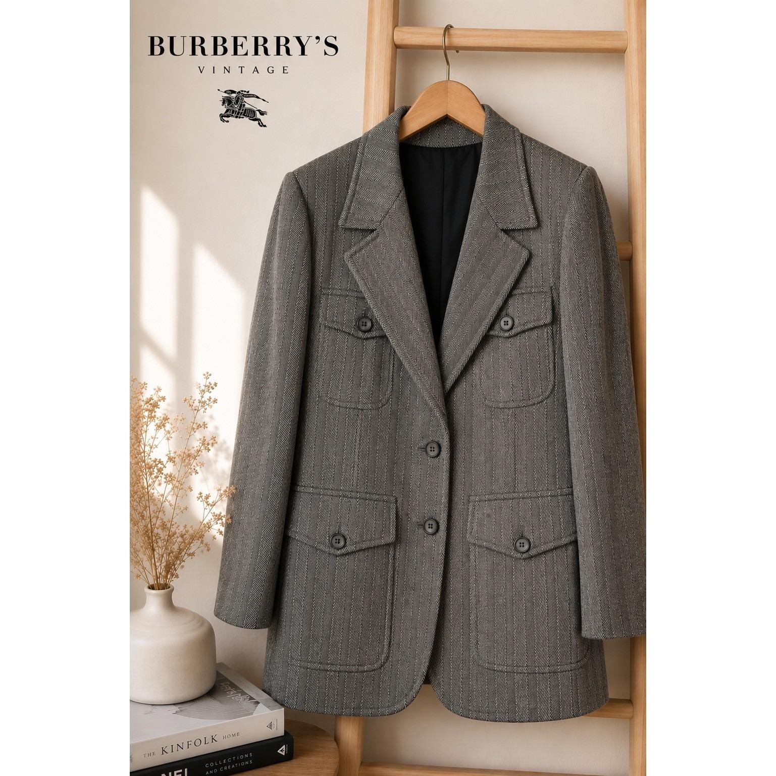 Vintage Wool Blazer Burberry - Etsy