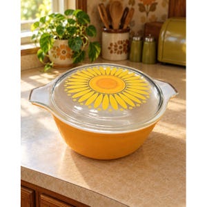Pyrex Sunflower Daisy Casserole - Etsy