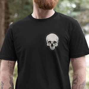 Gothic Skull Graphic Tee: Horror Spooky Season Organic Shirt