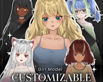 Customizable Live2D Vtuber Model V.1, Premade Vtuber, Fully Rigged, Vtube Studio, Commercial use! (Ready to Use) - Full Body Vtuber Model
