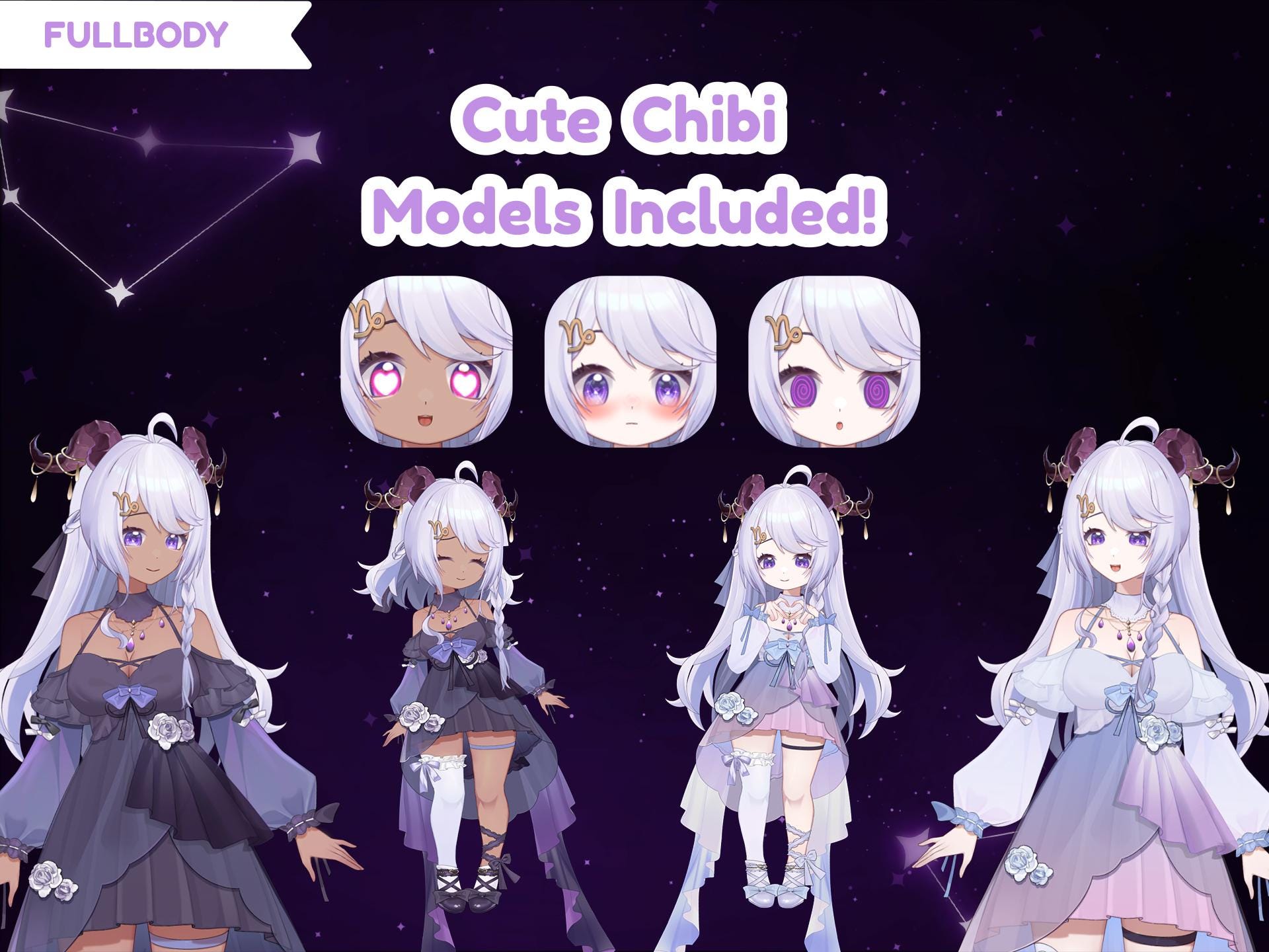 Live2d Vtuber Model | Capricorn the Zodiac Vtuber, Fully