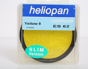 Heliopan ES 62 Yellow 8 Coated 62mm Contrast Filter For B&W Films. Excellent Condition w/ Case.