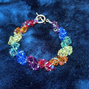 Shimmering rainbow beaded bracelet