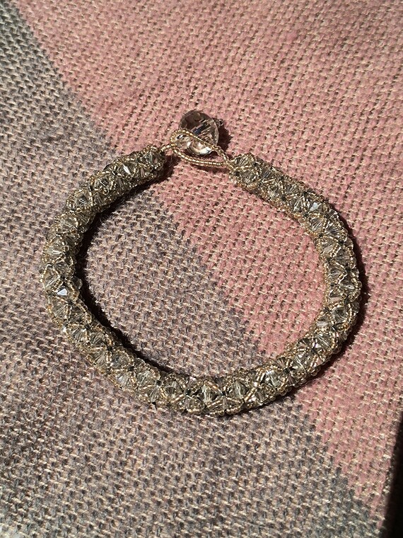 Crystal clear beaded bracelet - image 1