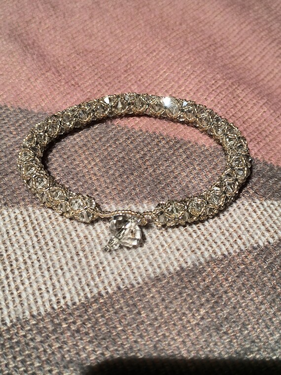 Crystal clear beaded bracelet - image 2