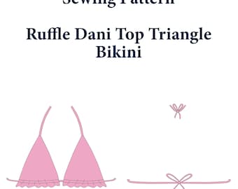 Ruffle Triangle Bikini Top PDF Sewing Pattern | Dani Style | Size XS-XXL | Beginner Swimwear | diy Swimsuit Top Pattern