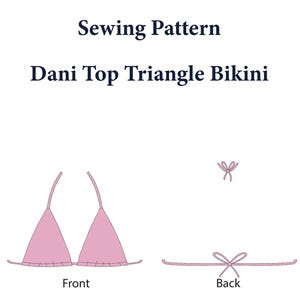 Triangle Bikini Top Sewing Pattern - Dani Style Sandard Triangle Top PDF Printable Pattern - Beginner Sewing Pattern for DIY Swimwear