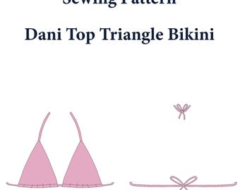 Classic Triangle Bikini Top PDF Sewing Pattern | Dani Style | Size XS-XXL | Beginner Swimwear | diy Swimsuit Top Pattern