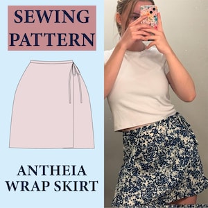 PDF-sömnadsmönster för omlottkjol | Storlek 0-16 | Enkel nybörjare | Videohandledning ingår | Dammode