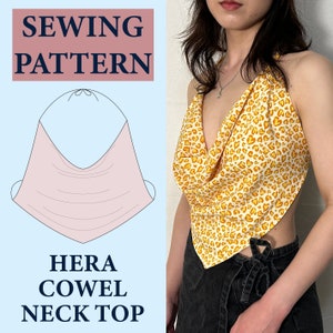 Cowl Neck PDF Sewing Pattern [FREE] beginner sewing project | quick and easy sewing pattern | beginner pattern | cute DIY summer top