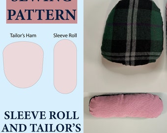 MINI Tailors ham and sleeve roll PDF sewing pattern [FREE] scrap fabric sewing project