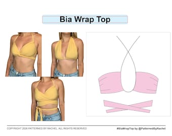Wrap Top PDF Sewing Pattern | Beginner Friendly | 10+ Ways to Wear | Sizes XS-XL | Digital Download | Women's Wrap Top