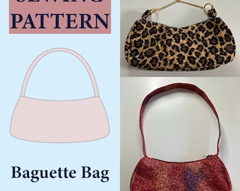 Baguette Bag PDF Sewing Pattern | Mini Shoulder Bag | Easy Beginner Project | Trendy Purse Pattern | Digital Download