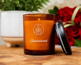 Luxury Sandalwood 8oz Candle, Gift Wrapped!