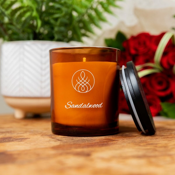 Luxury Sandalwood 8oz Candle, Gift Wrapped!