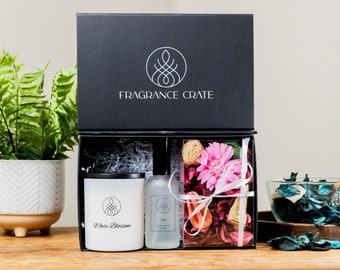 White Blossom + Flower Mothers Day Crate, Candle Gift Set Mothers Day Sale!