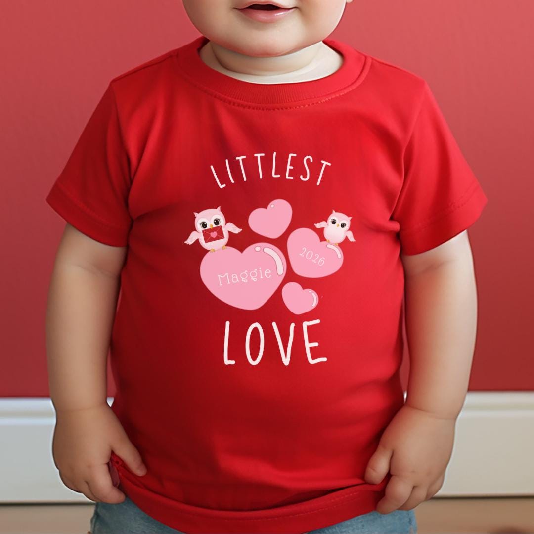 Personalized Owl Valentine Tshirt Littlest Love Baby Valentine Shirt My First Valentines Day Baby Gi