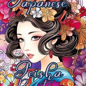 Japanese Geisha Beauties Coloring Book